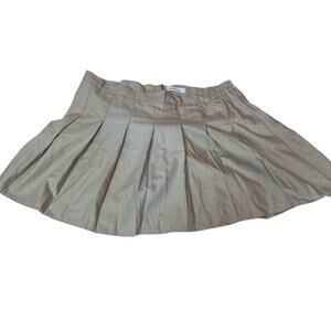 Tamifly Pleated Tennis Skirt Skort Womens Size 3XL Beige Khaki Stretch Waist Zip